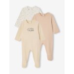 Lot 3 pyjamas b�b� en coton bio beige