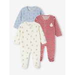 Lot de 3 pyjamas bébé garçon en velours bleu nuit Lot de 3 pyjamas bébé garçon en velours bleu nuit