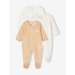 Lot de 3 pyjamas bb mixte en velours ouverture naissance lot jaune d'or