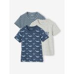Lot de 3 t - shirts baleine garon manches courtes bleu ocan