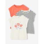Lot de 3 t - shirts basics fille manches courtes corail