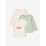 Lot de 3 t - shirts b�b� fille manches longues �cru