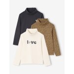 Lot de 3 t - shirts col roul fille cru