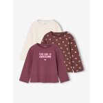 Lot de 3 t - shirts fille fantaisie manches longues �cru