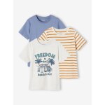 Lot de 3 t - shirts garçon manches courtes blanc chiné Lot de 3 t - shirts garçon manches courtes blanc chiné