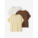 Lot de 3 t - shirts manches courtes fille jonen marron