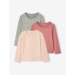 Lot de 3 t - shirts manches longues fille vieux rose