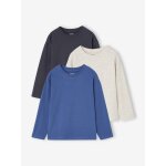 Lot de 3 t - shirts manches longues gar�on bleu roi