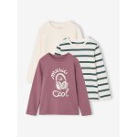 Lot de 3 t - shirts manches longues gar�on lilas