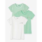 Lot de 3 t - shirts stretch fille manches courtes vert