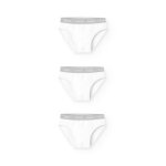 Lot de 3 slips en coton gar�on blanc