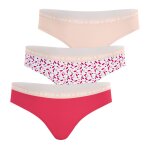 Lot de 3 slips ecopack rose - floral - rose poudr�