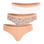Lot de 3 slips fille ecopack girl mode athena fille rose corail - past�que - blanc