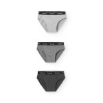 Lot de 3 slips gar�on en coton gris