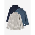 Lot de 3 tee - shirts col roul garon encre