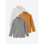 Lot de 3 tee - shirts col roul garon ocre