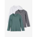 Lot de 3 tee - shirt  ctes manches longues garon vert meraude