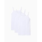Lot de 3 tops � bretelles en coton blanc