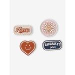 Lot de 4 badges thermocollants fille rose poudré Lot de 4 badges thermocollants fille rose poudré