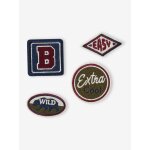 Lot de 4 badges thermocollants garon bleu nuit