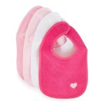 Lot de 4 bavoirs b�b� en coton imperm�able 4x rose avec c?ur