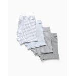 Lot de 4 boxers en coton unis / ray�s multicolore