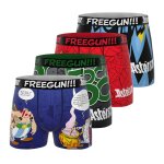 Lot de 4 boxers junior asterix violet / rouge / gris fonc� / vert / b