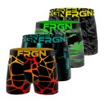 Lot de 4 boxers junior gar�on collection frgn style turquoise / orange / jaune / noir / bl