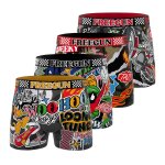 Lot de 4 boxers looney tunes noir / vert / marron / gris / orange