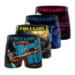 Lot de 4 boxers manga gamer rouge / bleu / jaune / noir