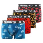 Lot de 4 boxers naruto shippuden noir / rouge / bleu / blanc / beige