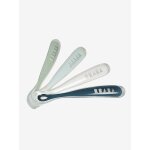 Lot de 4 cuillres 1er ge beaba soft sans bpa bleu / gris / ocre