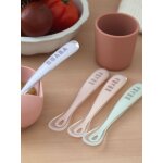 Lot de 4 cuill�res 1er �ge soft sans bpa blue / eucalyptus / pink / mist
