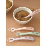 Lot de 4 cuill�res 2�me �ge soft sans bpa blue / pink / mist / green