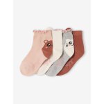 Lot 4 mi - chaussettes fille motif animalier assorties