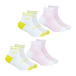 Lot de 4 paires de chaussettes basses fille essentiel wilson blanc - rose