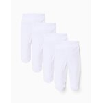 Lot de 4 pantalons � pieds en coton peign� blanc