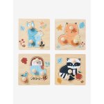 Lot de 4 puzzles boutons les amis de la forêt en bois fsc® bois Lot de 4 puzzles boutons les amis de la forêt en bois fsc® bois
