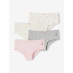 Lot de 4 shorties ballerine fille en coton bio cru