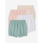 Lot de 4 shortys naissance fille rose p�le