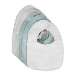 Lot de 5 bavoirs b�b� en coton imperm�able 5x gris / blanc