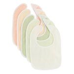 Lot de 5 bavoirs b�b� en coton imperm�able 5x lime mix