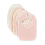Lot de 5 bavoirs b�b� en coton imperm�able 5x rose mix