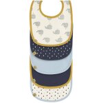 Lot de 5 bavoirs en �ponge imperm�able jaune / bleu