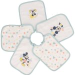 Lot de 5 bavoirs mickey coton vert