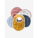 Lot de 5 bavoirs naissance animaux motif animaux