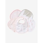 Lot de 5 bavoirs naissance lot chat rose Lot de 5 bavoirs naissance lot chat rose