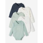 Lot de 5 bodies bb volutif ouverture naissance bleu gris