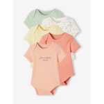 Lot de 5 bodies bb fille manches courtes coffret cadeau cru