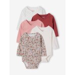 Lot de 5 bodies b�b� fille manches longues rose